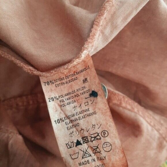 ELISA CAVALETTI Italy Button Down Boho Lace Ruffle Blouse Rust Red Sz M - Picture 10 of 10